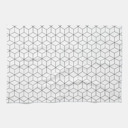 Zwart-wit moderne geometrisch theedoek (Horizontaal)