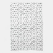 Zwart-wit moderne geometrisch theedoek (Verticaal)