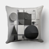 Zwart-wit moderne grafiek kussen (Achterkant)