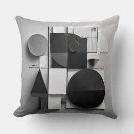 Zwart-wit moderne grafiek kussen