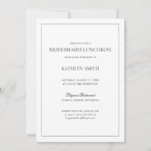 Zwart-wit Moderne Grens Bruidsmeisjes Luncheon Kaart (Voorkant)