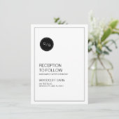 Zwart-wit moderne huwelijksreceptie kaart (Staand voorkant)