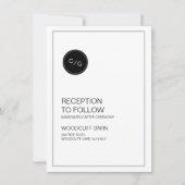 Zwart-wit moderne huwelijksreceptie kaart (Voorkant)