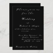 Zwart & Wit Moderne Huwelijksuitnodiging Kaart (Voorkant / Achterkant)