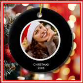 Zwart-Wit | Moderne Initialen Monogram FOTO Keramisch Ornament