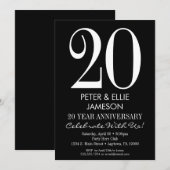 Zwart-wit moderne jubileumuitnodigingen kaart (Voorkant / Achterkant)