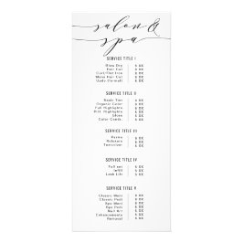 Zwart-wit moderne kalligrafie Salon Spa Prijs Reclamekaart