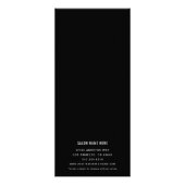 Zwart-wit moderne kalligrafie Salon Spa Prijs Reclamekaart (Achterkant)