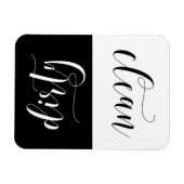 Zwart-wit moderne kalligrafie vaatwasser magneet (Horizontaal)