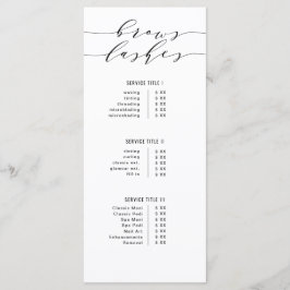 Zwart-wit moderne kalligrafie wenkbrauwen en wimpe menu