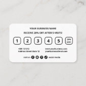 Zwart-wit moderne kapper loyaliteit Kaart Klantenkaartje (Achterkant)