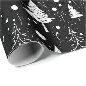 Zwart-wit moderne kerst cadeaupapier (Rol Hoek)