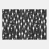 Zwart-wit moderne kerst inpakpapier vel (Voorkant 3)