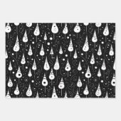 Zwart-wit moderne kerst inpakpapier vel (Voorkant 2)