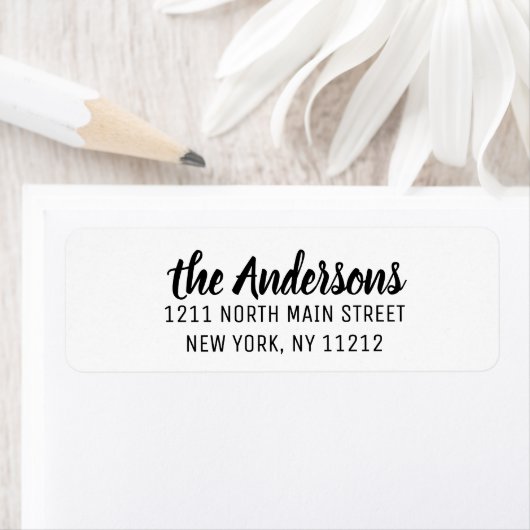 Zwart Wit Moderne Kunst Cursief Script Etiket (Insitu)