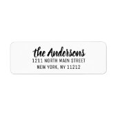 Zwart Wit Moderne Kunst Cursief Script Etiket (Voorkant)