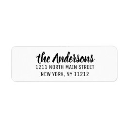 Zwart Wit Moderne Kunst Cursief Script Etiket