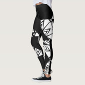 Zwart, wit Moderne Leggings patroon Art Leggings (Links)