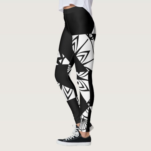 Zwart, wit Moderne Leggings patroon Art Leggings (Links)