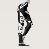 Zwart, wit Moderne Leggings patroon Art Leggings (Rechts)