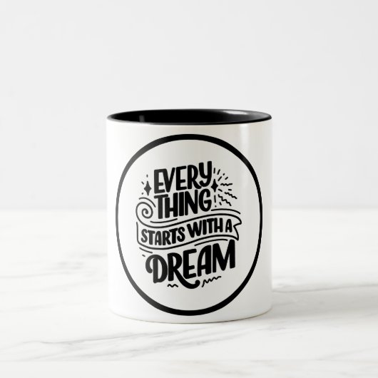 Zwart-wit Moderne Lettering Inspirerend Mok (Center)