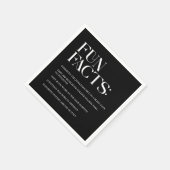 Zwart-wit Moderne Leuke Feiten Bruiloft Servet (Hoek)