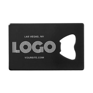 Zwart-wit Moderne Logo Creditkaart Flessenopener