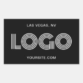 Zwart-wit Moderne Logo Rechthoekige Sticker (Voorkant)