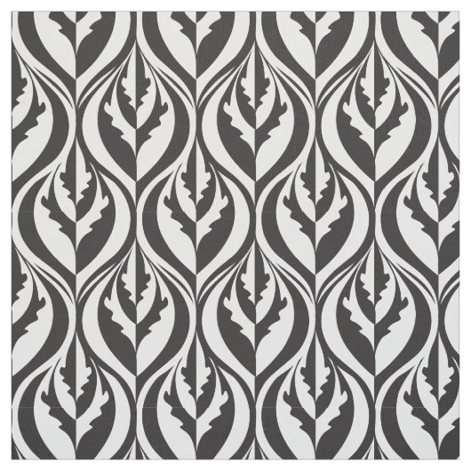 Zwart-wit Moderne luxe bladstof Stof (Swatch)