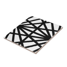 Zwart-wit moderne mechanische lijntekening tegeltje