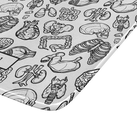 Zwart-wit moderne menselijke anatomische schets Aa Snijplank (Hoek)