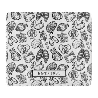 Zwart-wit moderne menselijke anatomische schets Aa Snijplank