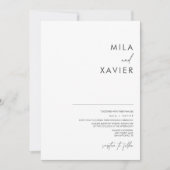 Zwart-Wit | Moderne minimale bruiloft Kaart (Voorkant)