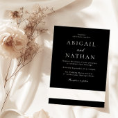 Zwart-wit moderne minimale bruiloft kaart