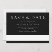 Zwart-wit moderne minimale bruiloft save the date (Voorkant)