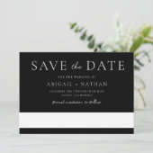 Zwart-wit moderne minimale bruiloft save the date (Staand voorkant)