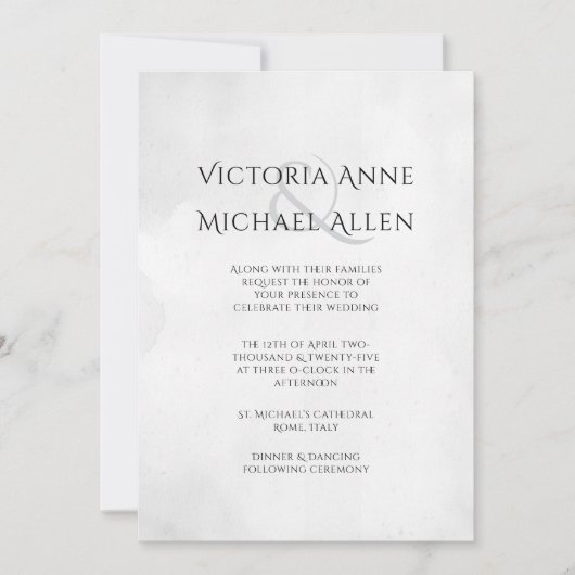 Zwart-wit moderne minimale huwelijksuitnodiging kaart (Voorkant)