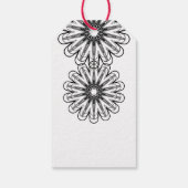 Zwart-wit moderne minimalistische bloemen cadeaulabel (Achterkant)