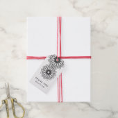 Zwart-wit moderne minimalistische bloemen cadeaulabel (Met Touw)