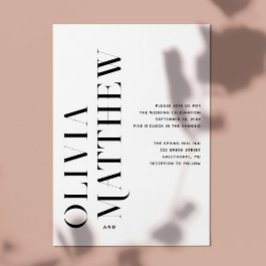 Zwart wit moderne minimalistische bruiloft + QR de Kaart