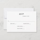 Zwart Wit Moderne Minimalistische Bruiloft RSVP-ka (Voorkant)