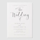 Zwart-wit Moderne minimalistische bruiloft Vellum Uitnodigingen (Voorkant)