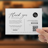 Zwart-wit Moderne minimalistische business Bedankkaart