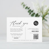 Zwart-wit Moderne minimalistische business Bedankkaart (Staand voorkant)