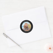 Zwart-wit Moderne Minimalistische Dankjewel Foto Ronde Sticker (Envelop)