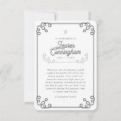 Zwart-wit Moderne Minimalistische Eenvoudige Begra Bedankkaart (Voorkant)