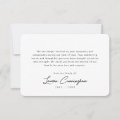 Zwart-wit Moderne Minimalistische Eenvoudige Begra Bedankkaart (Voorkant)