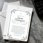 Zwart-wit Moderne Minimalistische Eenvoudige Begra Bedankkaart