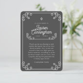 Zwart-wit Moderne Minimalistische Eenvoudige Begra Bedankkaart (Staand voorkant)