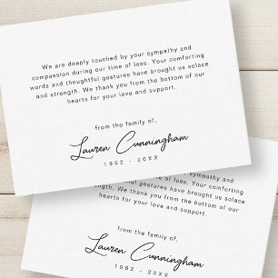 Zwart-wit Moderne Minimalistische Eenvoudige Begra Notitiekaartje